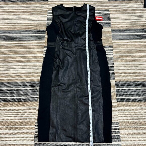 Spanx Women Leather-Like Combo Fitted Dress Sleeveless Luxe Black Size XL - Picture 14 of 14